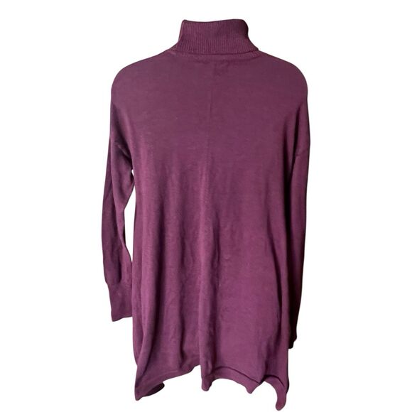 Turtleneck  Sweater Tunic Wool Blend Sharkbite Hem Sz S Lagenlook Goblincore - Picture 8 of 9
